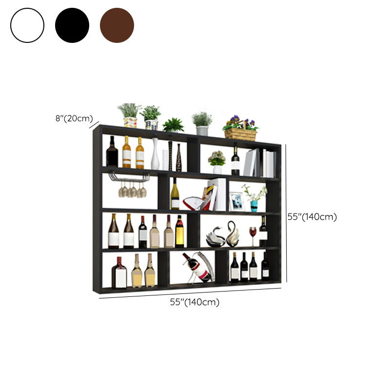 Manufactured Wood Bottle Holder Modern Style Wall Mounted with Shelf