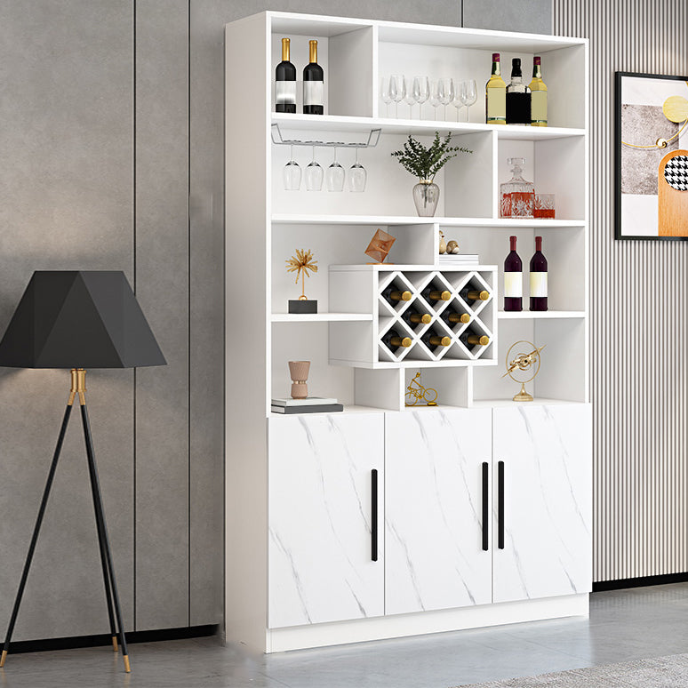 Modern Style Manufactured Wood Floor Wine Bottle Holder with Storage Shelves