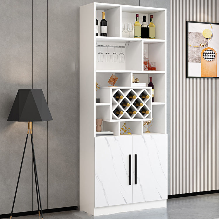 Modern Style Manufactured Wood Floor Wine Bottle Holder with Storage Shelves