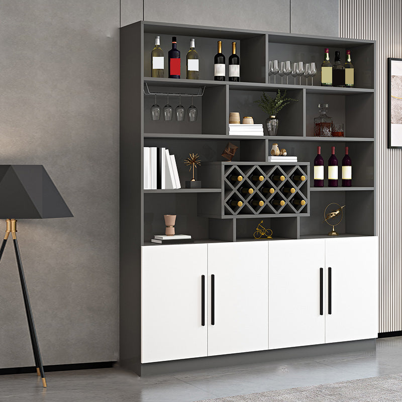 Modern Style Manufactured Wood Floor Wine Bottle Holder with Storage Shelves