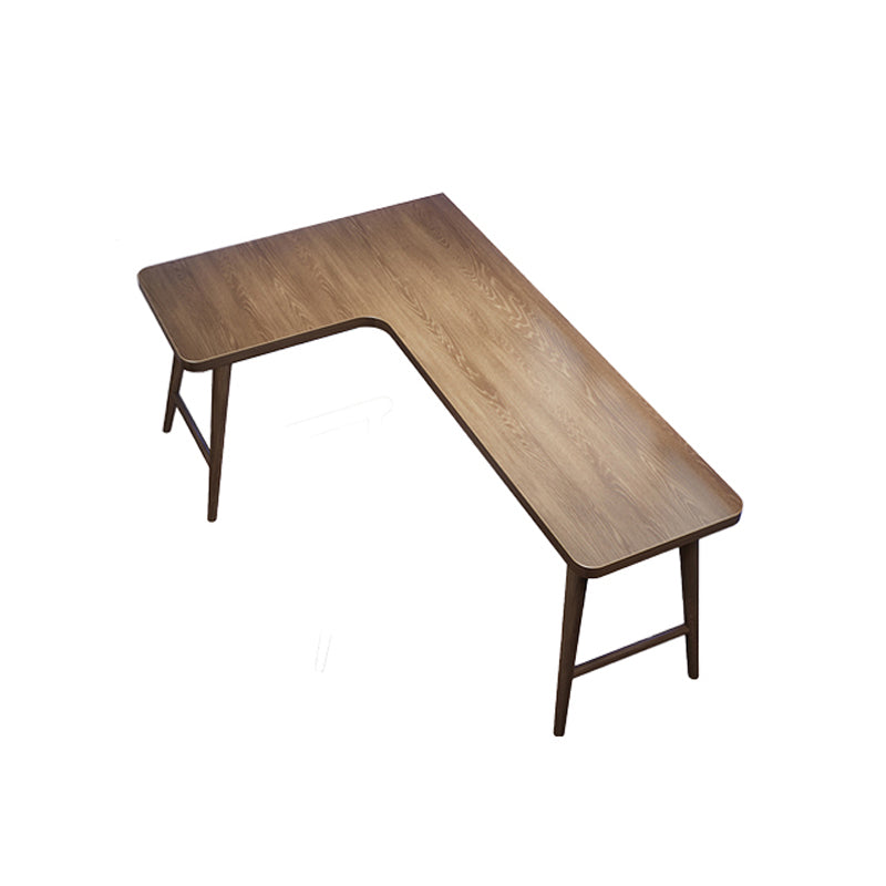 Wooden Office Laptop Table Brown L-Shaped Writing Desk for Home