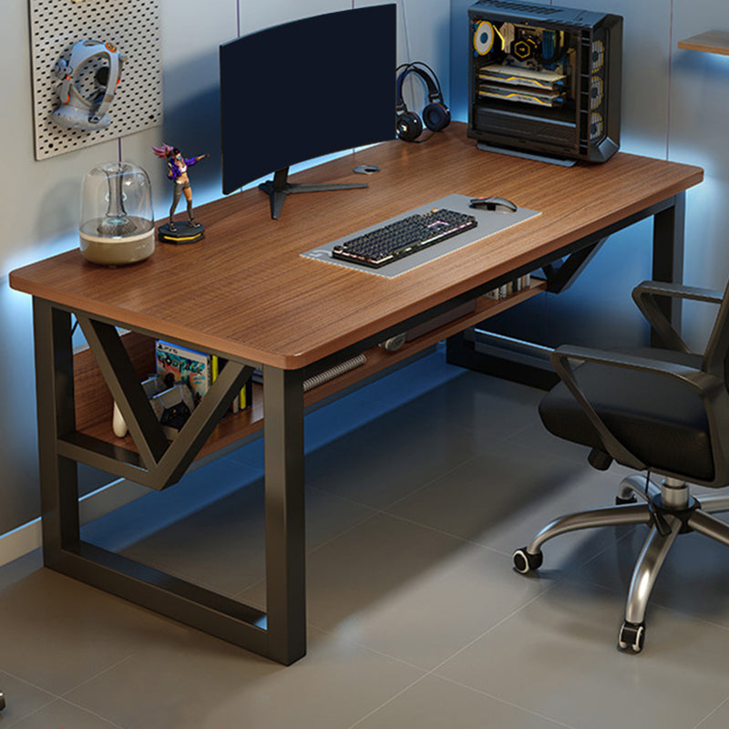 Contemporary Style Wood Computer Desk Rectangular Shape Task Desk with 2 Legs for Home