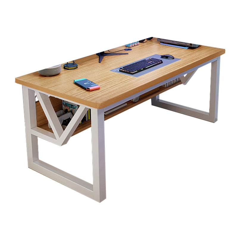 Contemporary Style Wood Computer Desk Rectangular Shape Task Desk with 2 Legs for Home