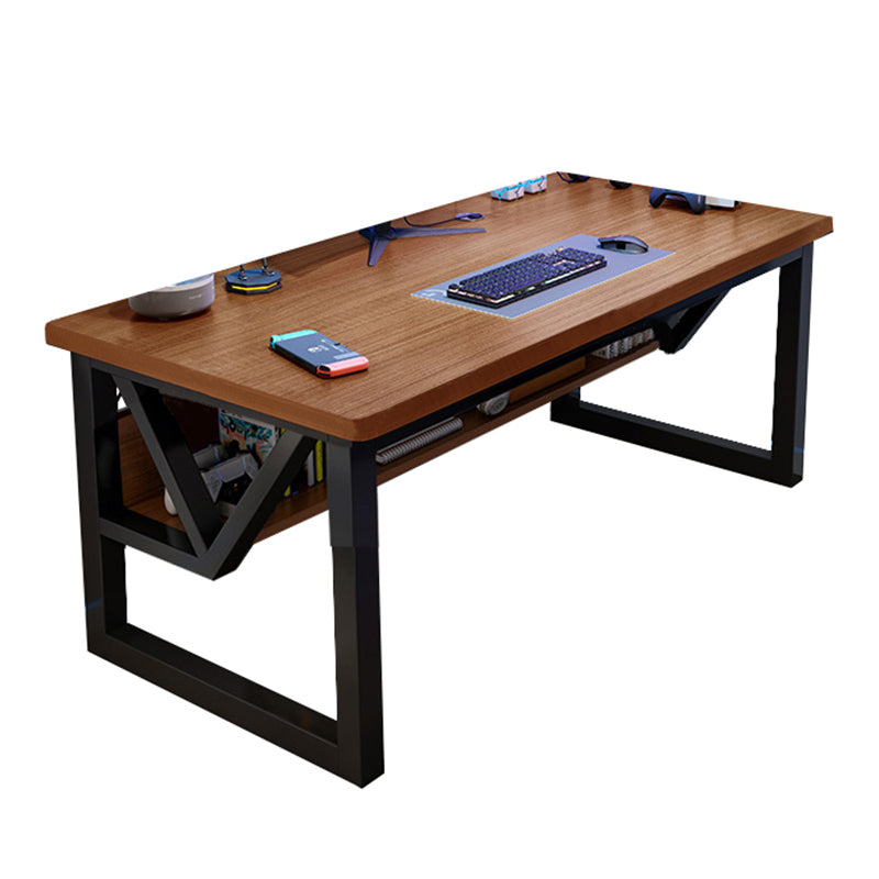 Contemporary Style Wood Computer Desk Rectangular Shape Task Desk with 2 Legs for Home