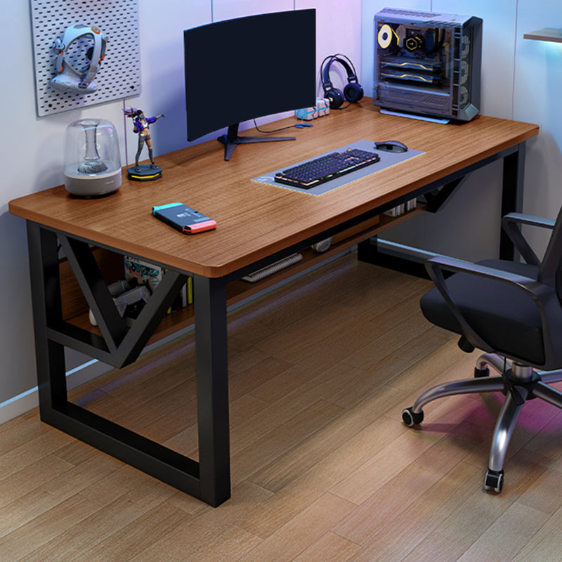 Contemporary Style Wood Computer Desk Rectangular Shape Task Desk with 2 Legs for Home