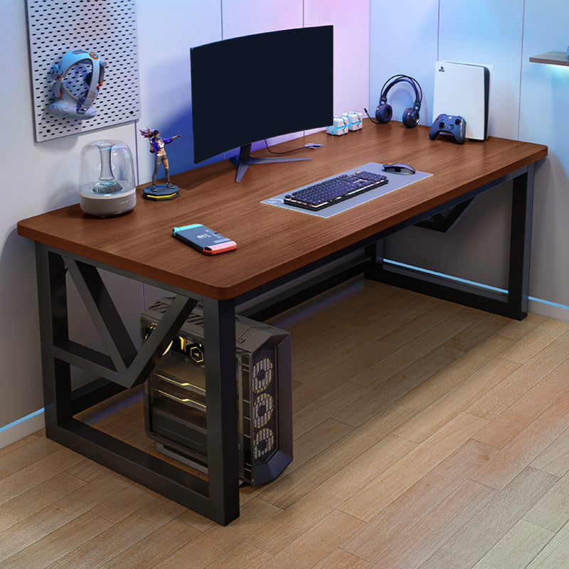 Contemporary Style Wood Computer Desk Rectangular Shape Task Desk with 2 Legs for Home