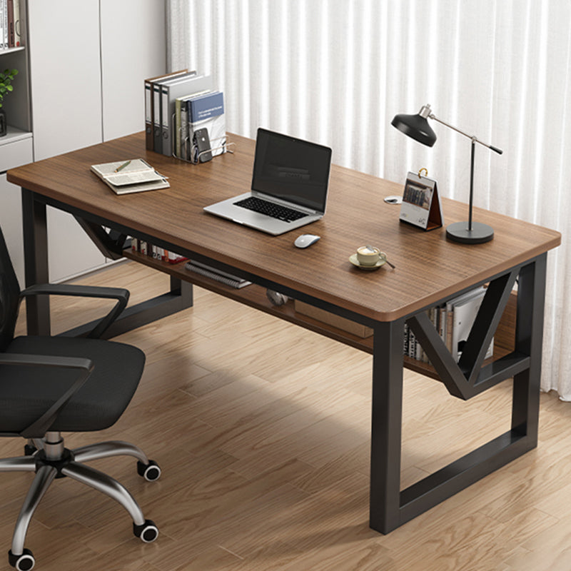 Contemporary Style Wood Computer Desk Rectangular Shape Task Desk with 2 Legs for Home