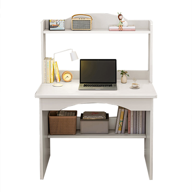 Contemporary Style Wood Office Desk Rectangular Shape Task Desk in White/Natural