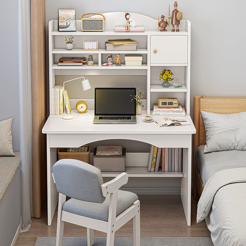 Contemporary Style Wood Office Desk Rectangular Shape Task Desk in White/Natural