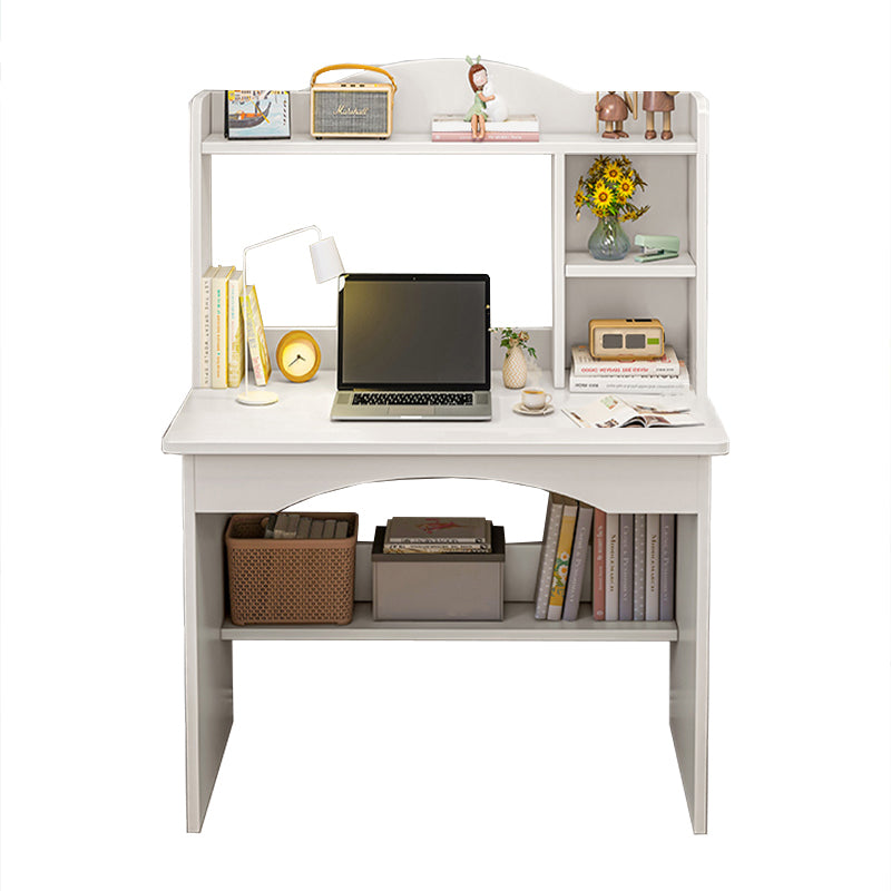 Contemporary Style Wood Office Desk Rectangular Shape Task Desk in White/Natural