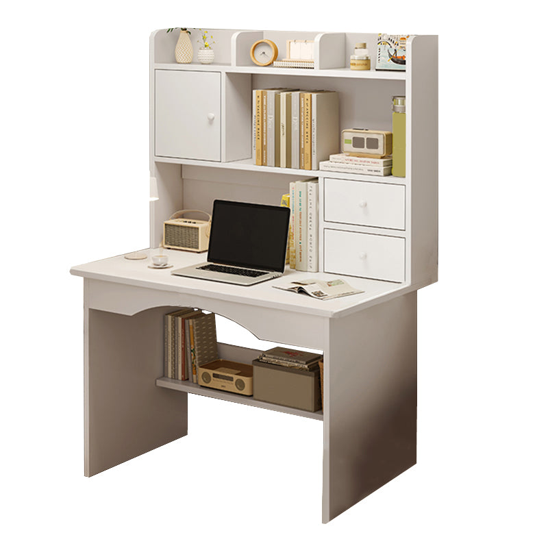 Contemporary Style Wood Office Desk Rectangular Shape Task Desk in White/Natural