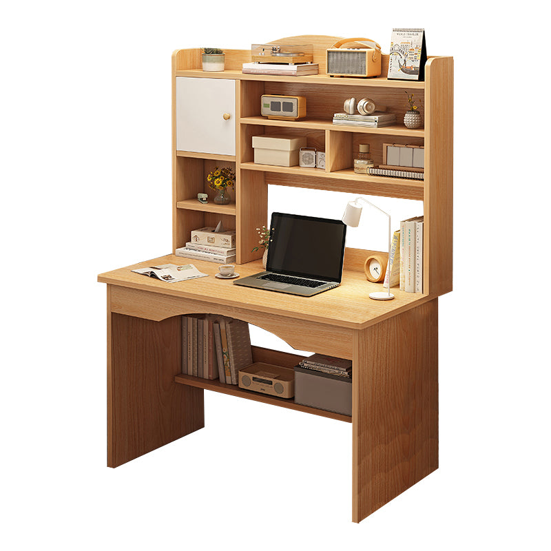 Contemporary Style Wood Office Desk Rectangular Shape Task Desk in White/Natural