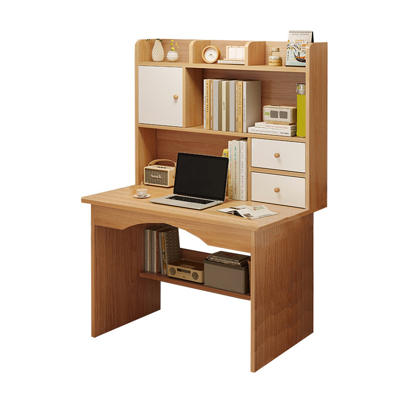 Contemporary Style Wood Office Desk Rectangular Shape Task Desk in White/Natural