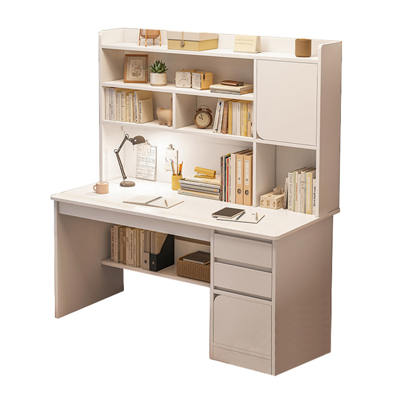 Contemporary Style Wood Office Desk Rectangular Shape Task Desk in White/Natural