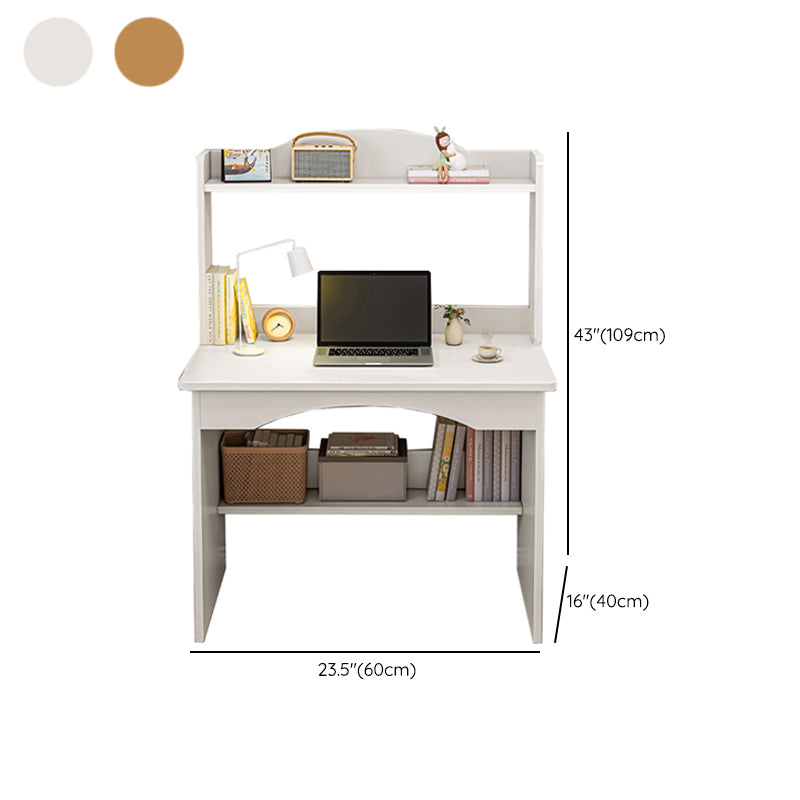 Contemporary Style Wood Office Desk Rectangular Shape Task Desk in White/Natural