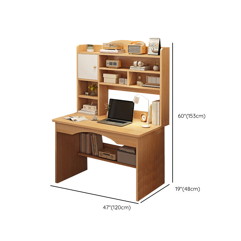 Contemporary Style Wood Office Desk Rectangular Shape Task Desk in White/Natural