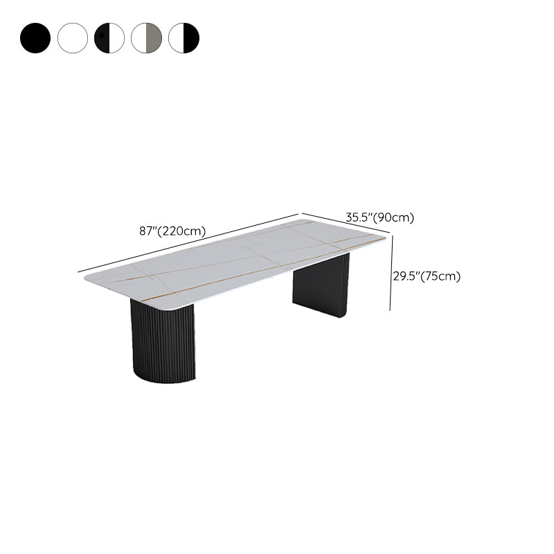 Rectangle Stone Top Conference Desk Modern Style Writing Desk for Office