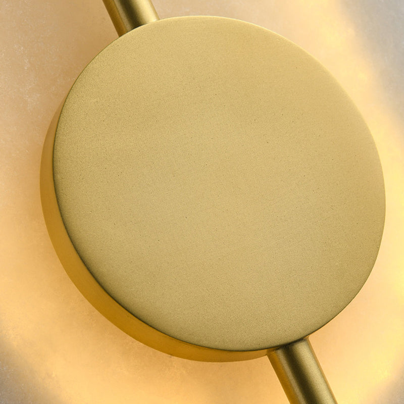 Golden Contemporary Single Bathroom Vanity Light Round LED Bath Bar