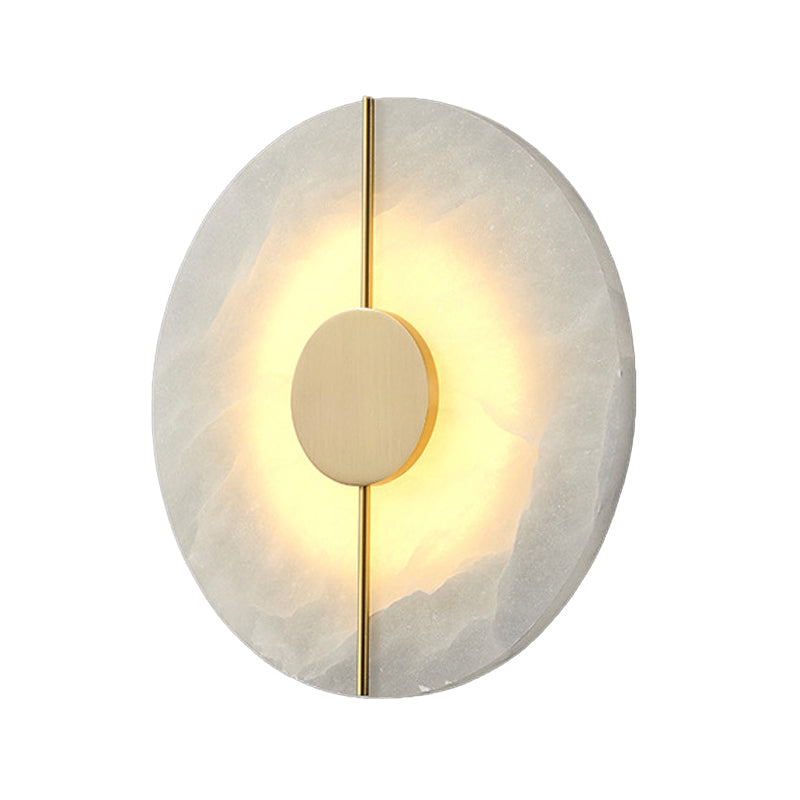 Golden Contemporary Single Bathroom Vanity Light Round LED Bath Bar