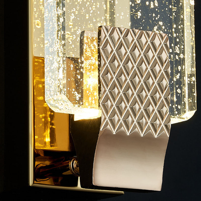 Golden Contemporary Bathroom Vanity Light Crystal LED Bath Bar