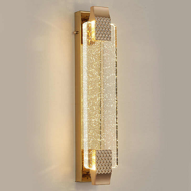 Golden Contemporary Bathroom Vanity Light Crystal LED Bath Bar