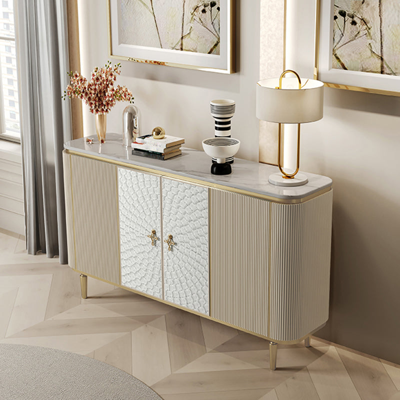 Modern Style Wooden Storage Sideboard Cabinet with Marble Top