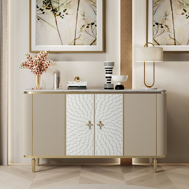 Modern Style Wooden Storage Sideboard Cabinet with Marble Top