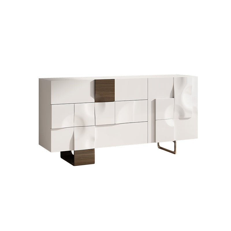 Nordic Style Solid Wood Storage Drawers Sideboard Cabinet in White