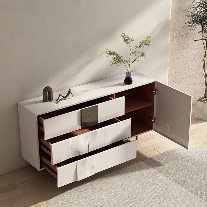 Nordic Style Solid Wood Storage Drawers Sideboard Cabinet in White