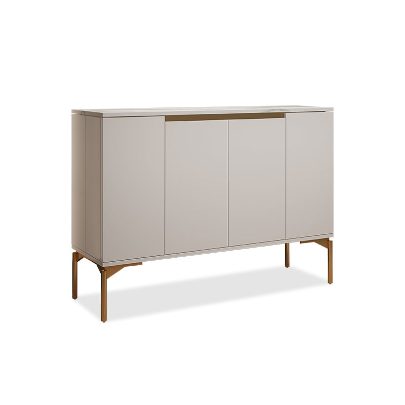 Contemporary Solid Wood Sideboard Cabinet with Drawers in White