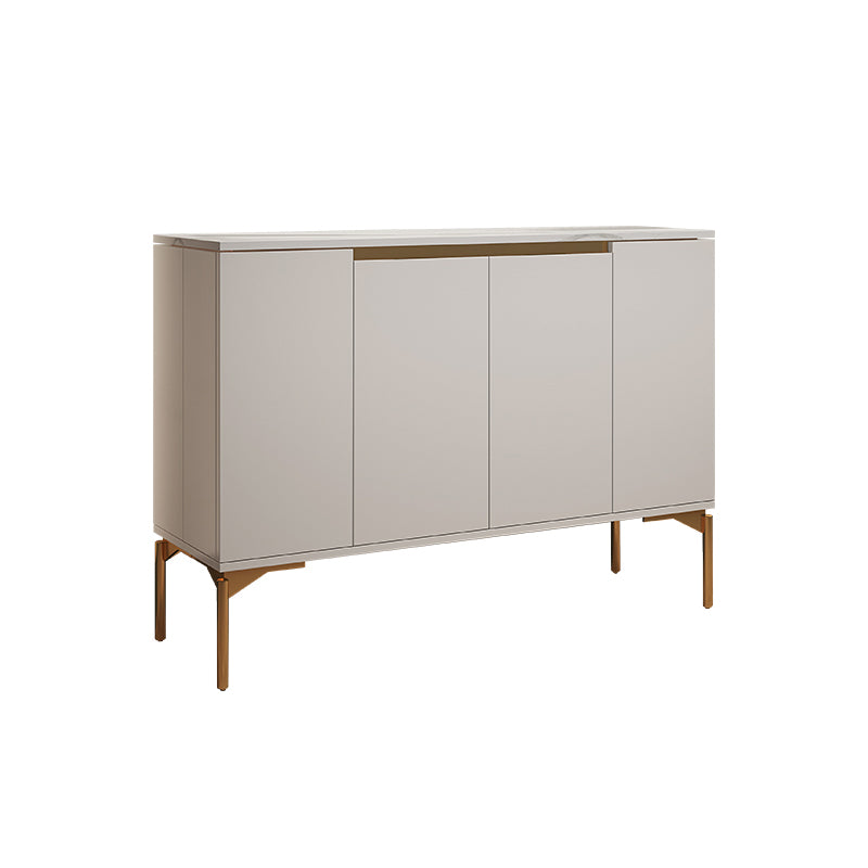 Contemporary Solid Wood Sideboard Cabinet with Drawers in White
