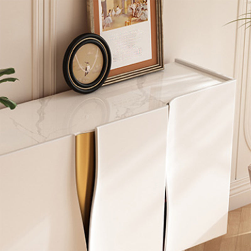 Nordic Style Solid Wood Drawers Sideboard Cabinet in White for Home Use