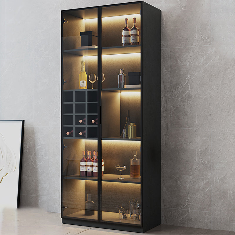 Modern Style Manufactured Wood Floor Bottle Holder with Glass Door