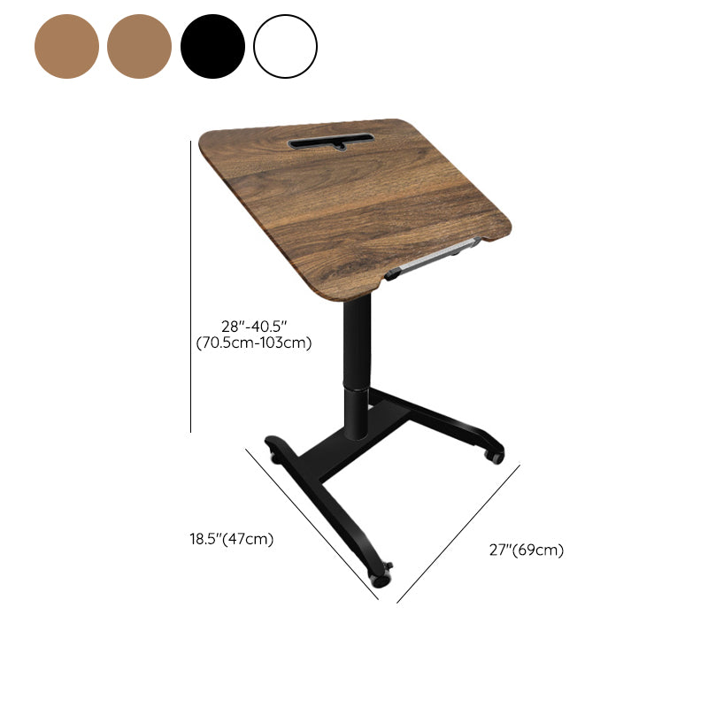 Folding Rectangular Shaped Office Standing Desk Converter Wood in White/Brown/Black