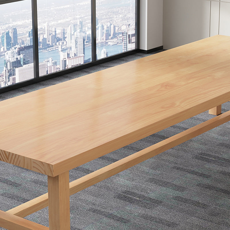 Rectangular Shaped Office Laptop Table Solid Wood in Natural