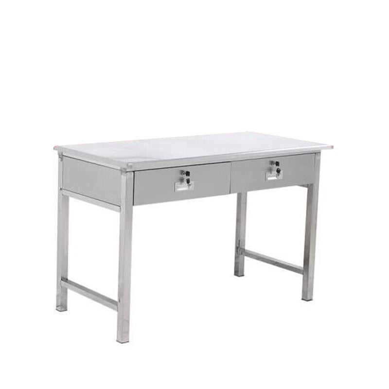 Rectangular Shaped Silver Office Desk with 3/5 Drawers for Office