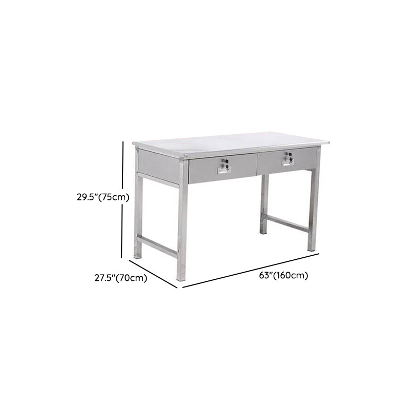 Rectangular Shaped Silver Office Desk with 3/5 Drawers for Office