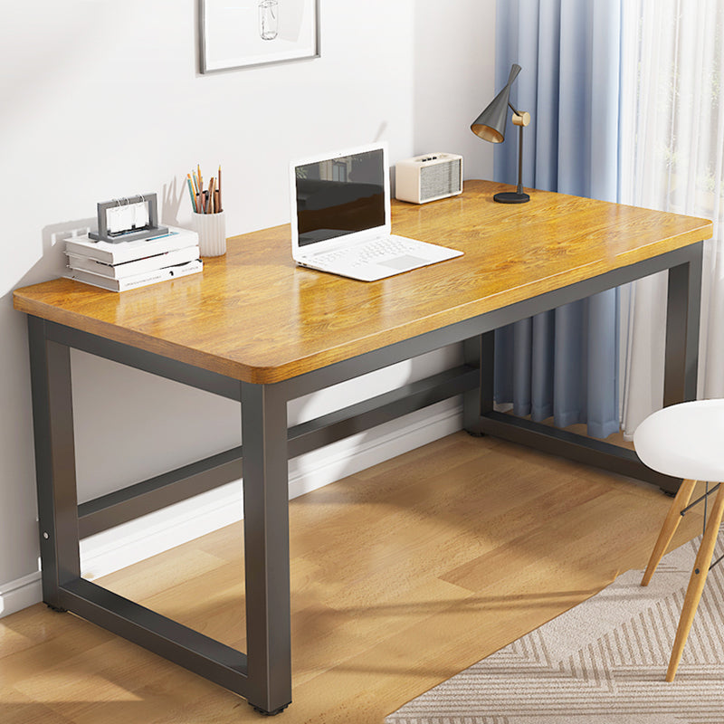 Rectangular Shaped Office Laptop Table Wood in Brown with 2-Legs