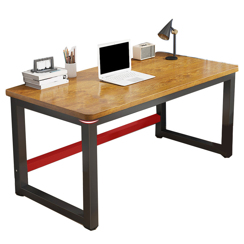 Rectangular Shaped Office Laptop Table Wood in Brown with 2-Legs