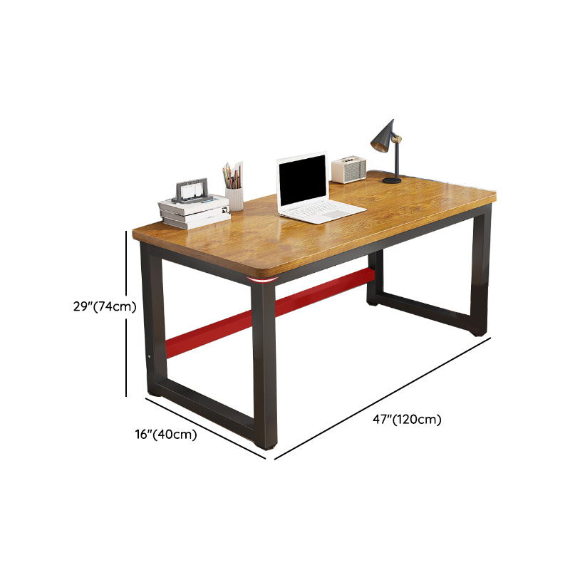 Rectangular Shaped Office Laptop Table Wood in Brown with 2-Legs