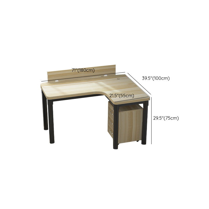 Industrial Office Desk Manufactured Wood L-Shape Writing Desk (Cabinet not Included)