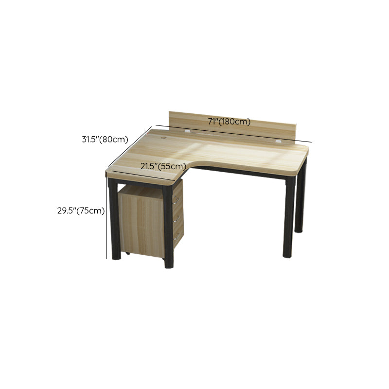 Industrial Office Desk Manufactured Wood L-Shape Writing Desk (Cabinet not Included)