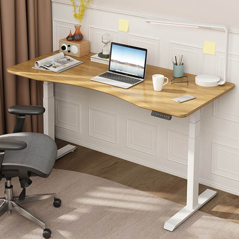 Electric Height Adjustment Computer Desk T-Shape Base Writing Desk with Steel Legs