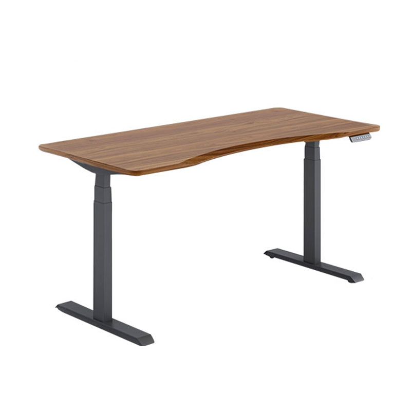 Electric Height Adjustment Computer Desk T-Shape Base Writing Desk with Steel Legs