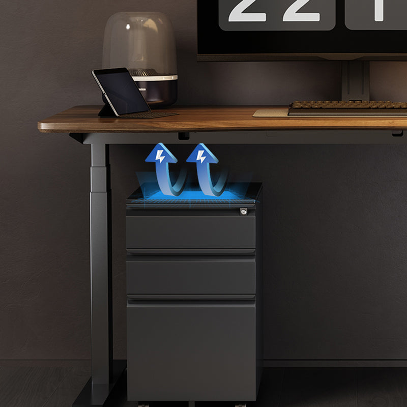 Electric Height Adjustment Computer Desk T-Shape Base Writing Desk with Steel Legs