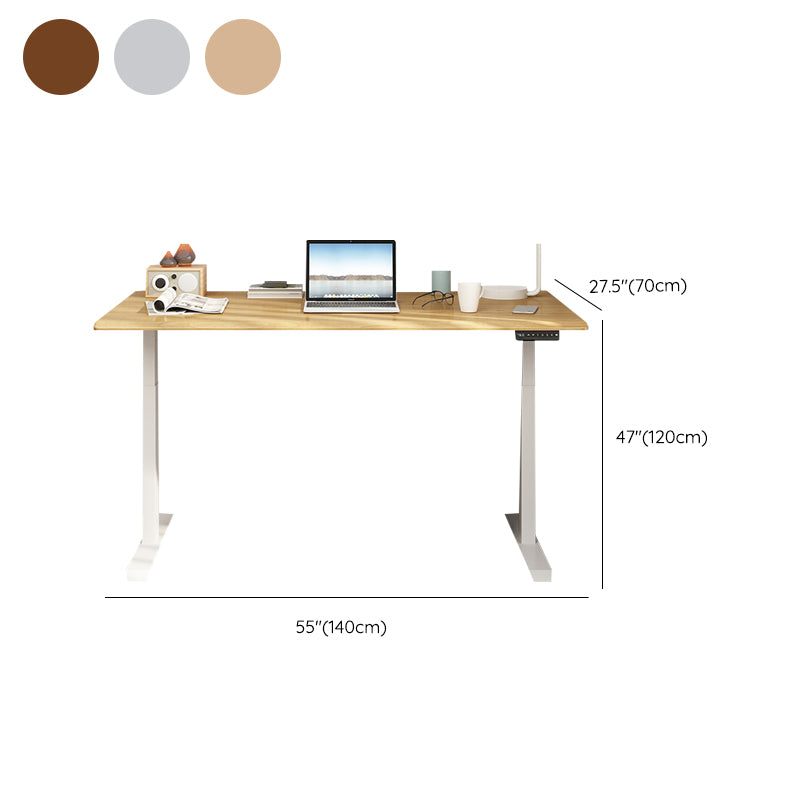 Electric Height Adjustment Computer Desk T-Shape Base Writing Desk with Steel Legs