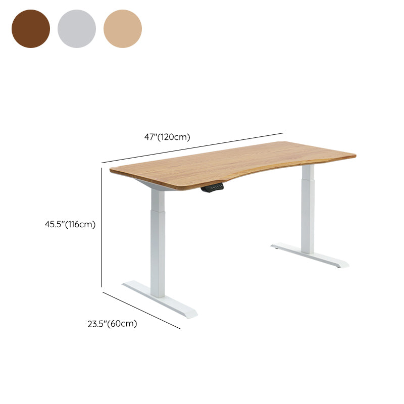 Electric Height Adjustment Computer Desk T-Shape Base Writing Desk with Steel Legs