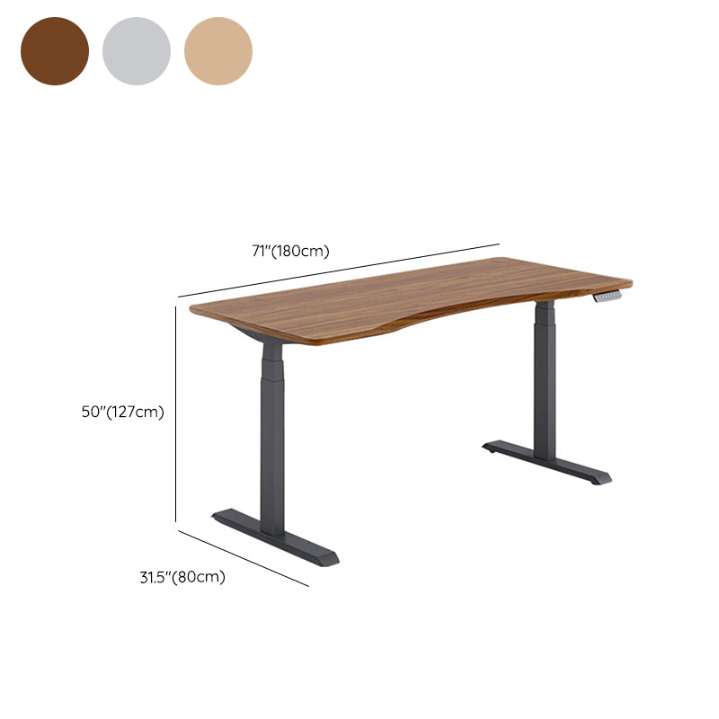 Electric Height Adjustment Computer Desk T-Shape Base Writing Desk with Steel Legs