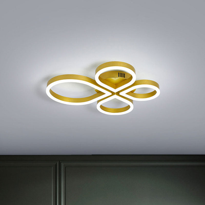 Goud/Koffie Bloem Flush Mount Verlichting Eenvoudige Led acryl Flush Plafond Lamp Armatuur in Warm/Wit Licht, 18 "/21.5" Wide