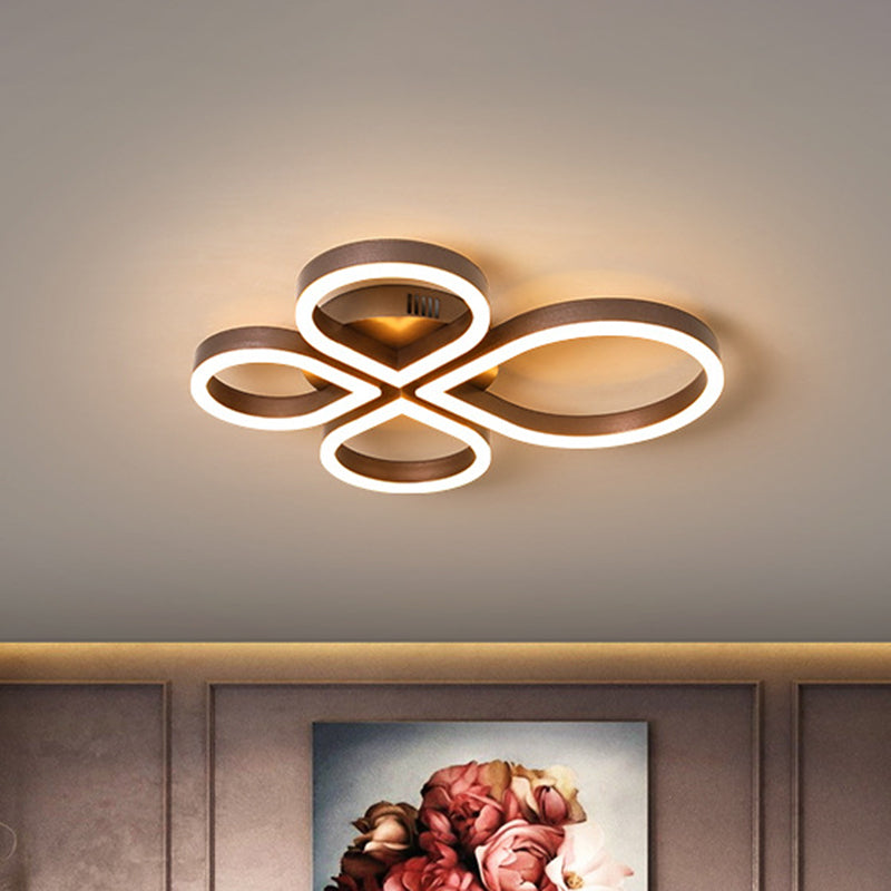 Goud/Koffie Bloem Flush Mount Verlichting Eenvoudige Led acryl Flush Plafond Lamp Armatuur in Warm/Wit Licht, 18 "/21.5" Wide